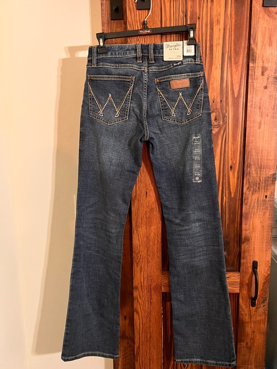Wrangler Denim - Wrangler Mid Indigo Bootcut Jeans - Dark Blue Wash